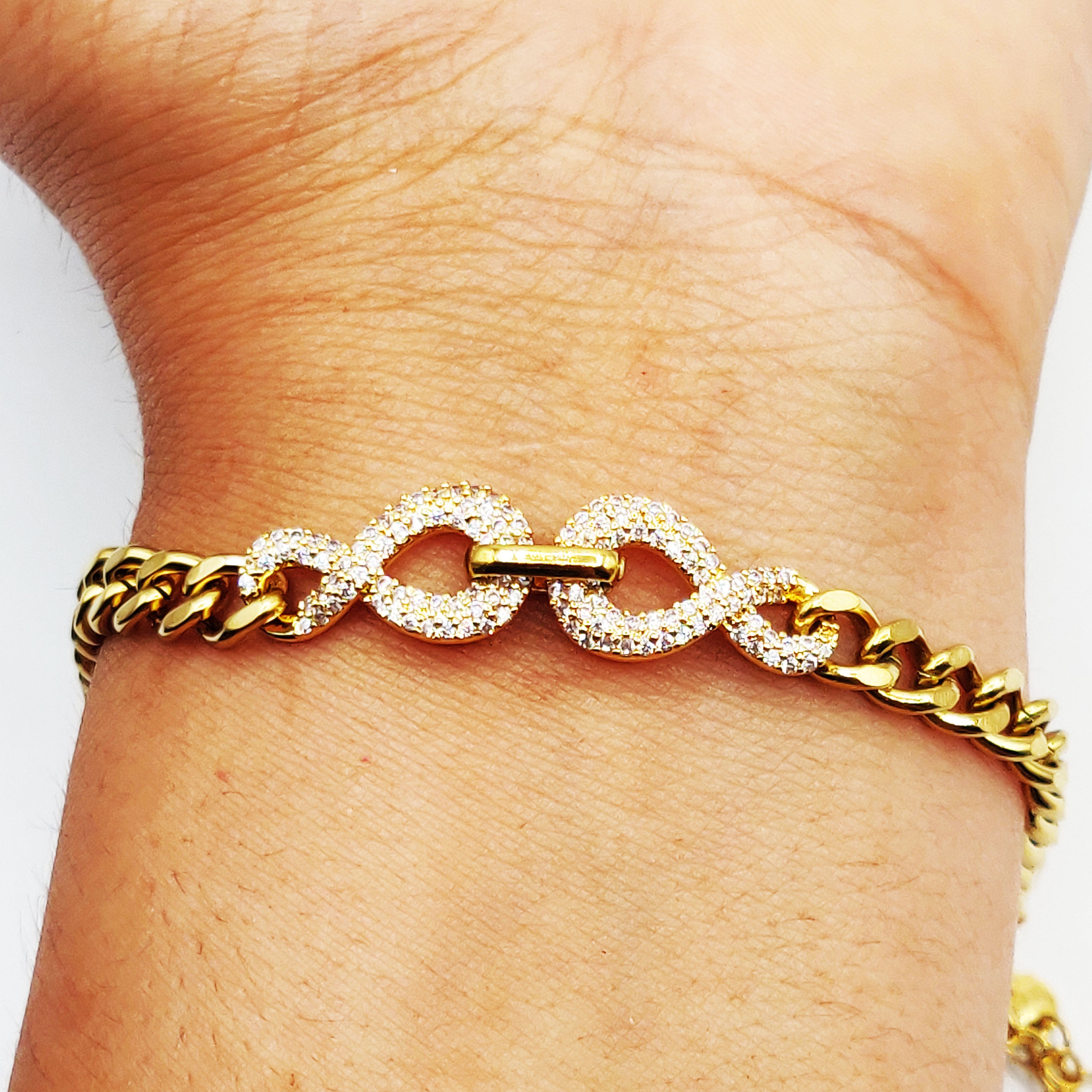 Bracelet Chaîne Double Infinity Cristaux