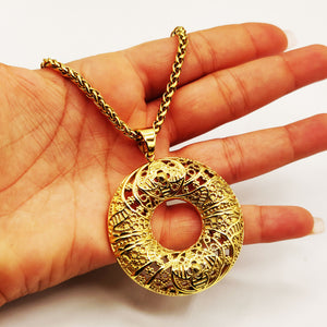 Collier Torsade Cercle Motifs Trèfles Orientaux Luxe