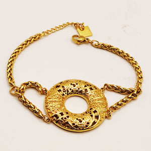 Bracelet Torsade Cercle Motifs Trèfles Orientaux Luxe