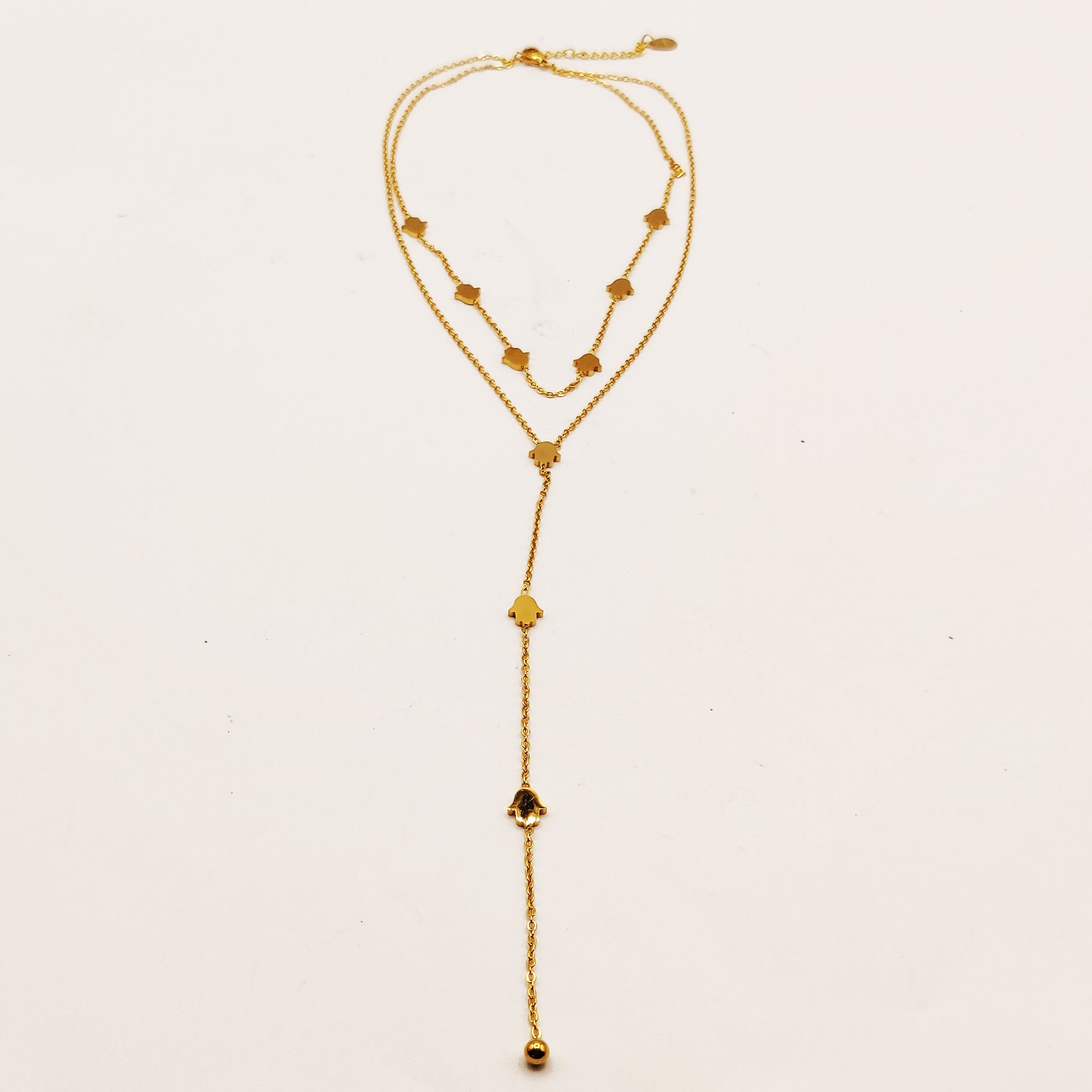 Collier Double Multi Mains de Fatma Descendant
