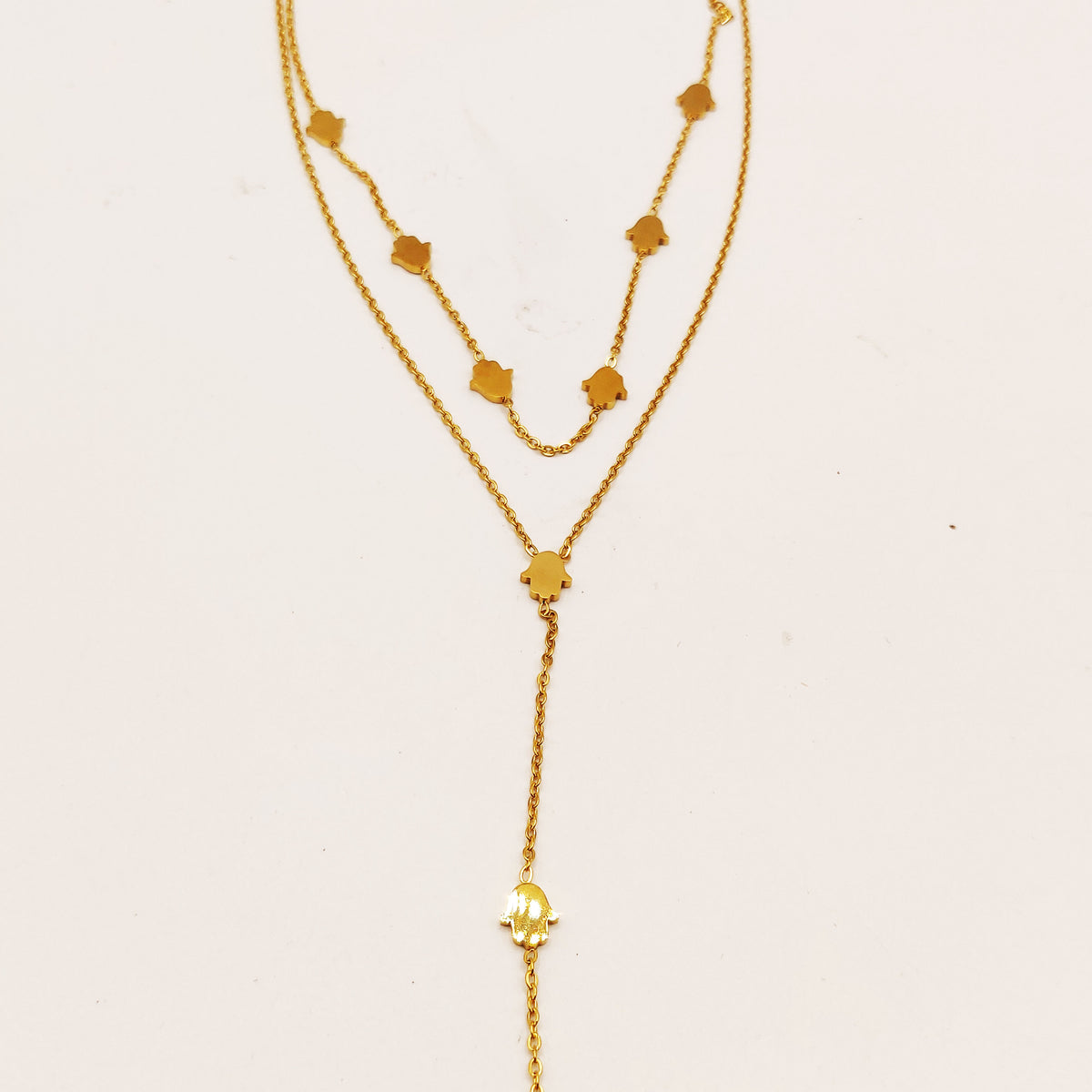Collier Double Multi Mains de Fatma Descendant
