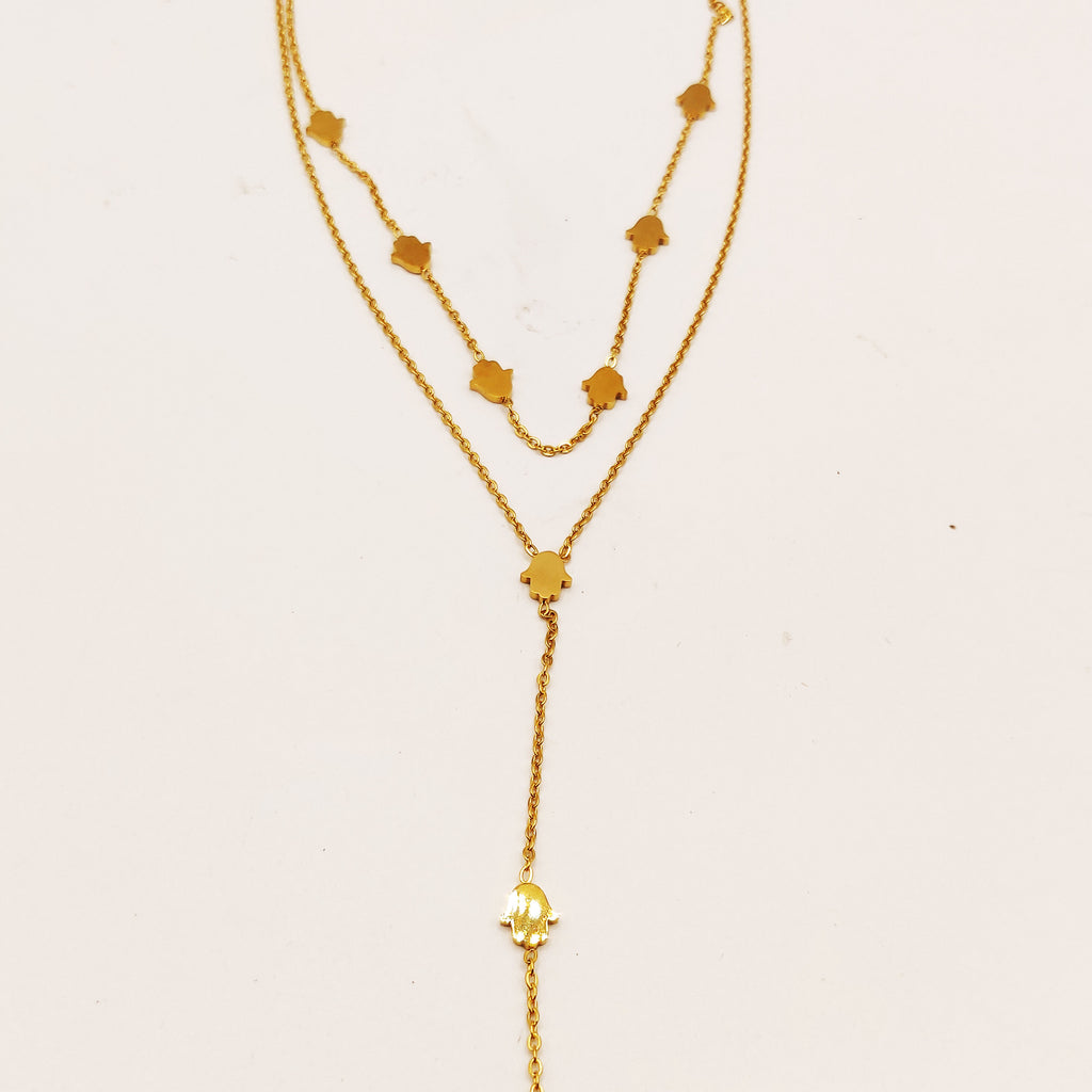 Collier Double Multi Mains de Fatma Descendant