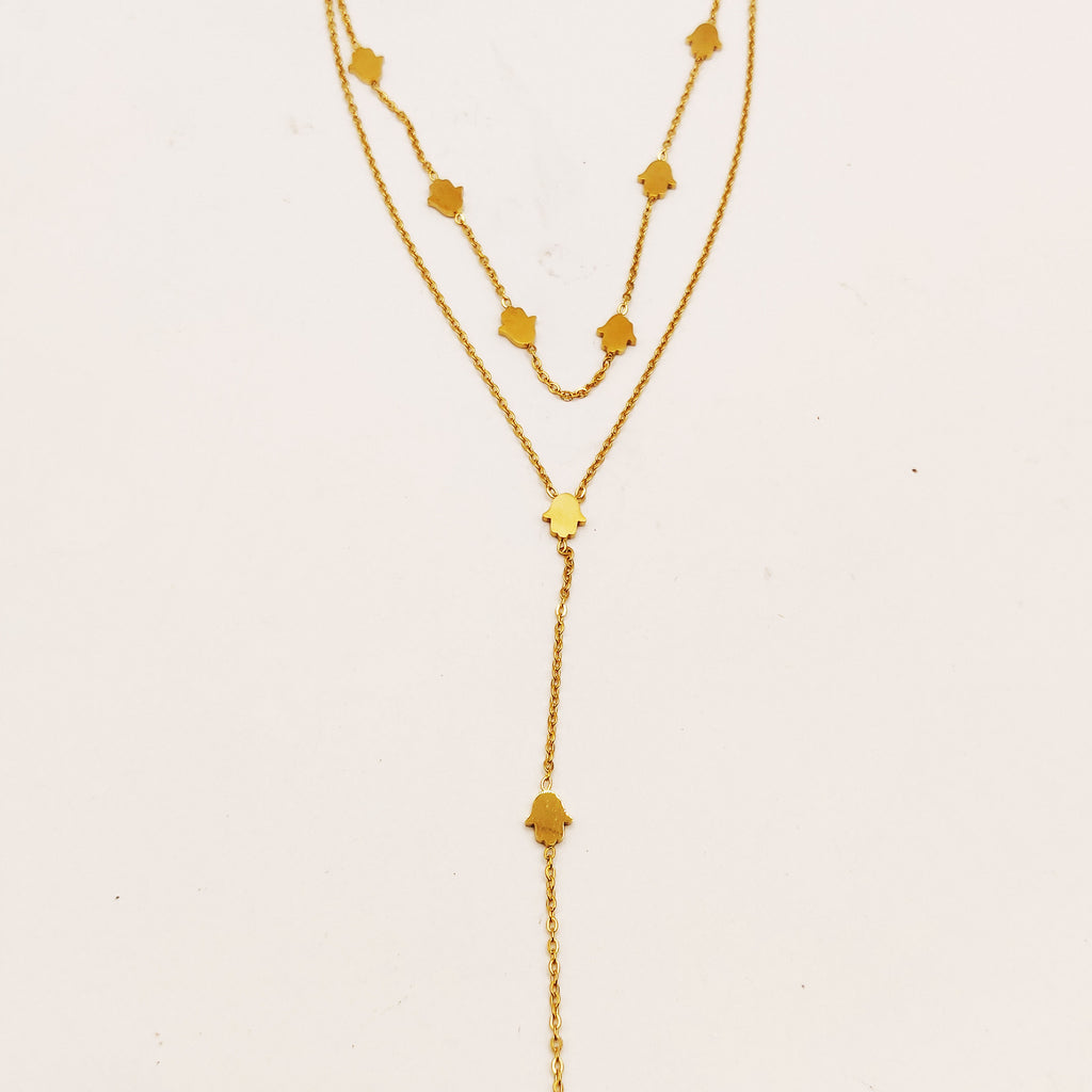 Collier Double Multi Mains de Fatma Descendant