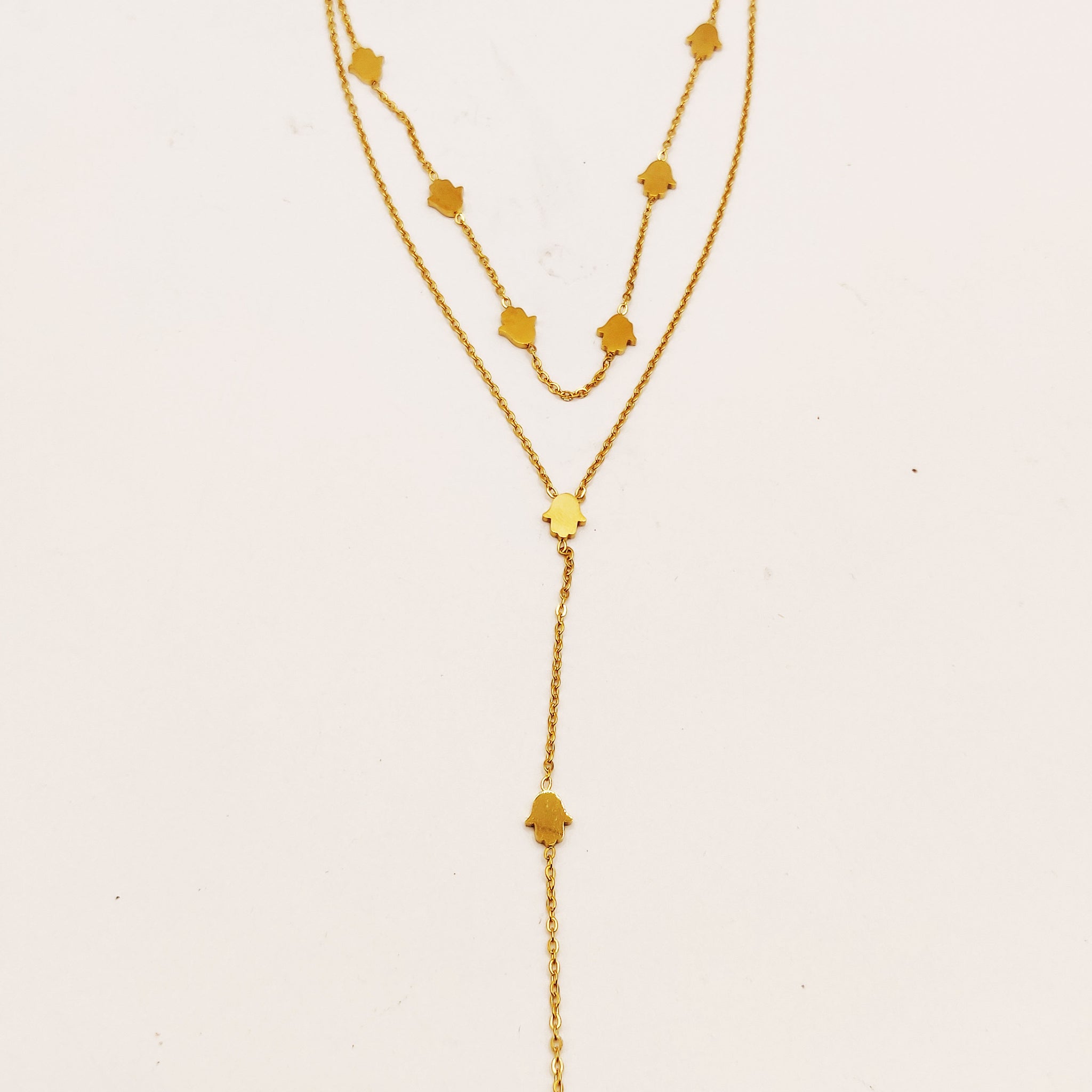 Collier Double Multi Mains de Fatma Descendant