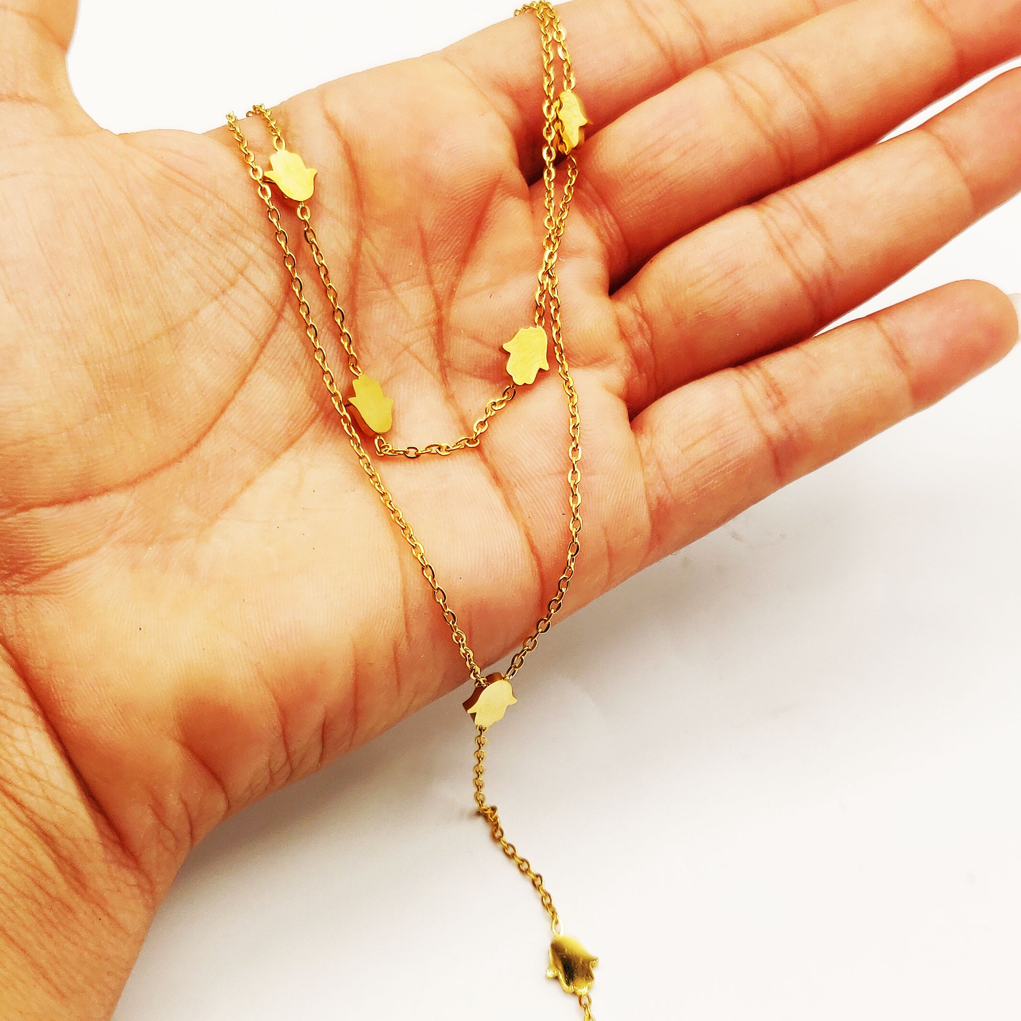 Collier Double Multi Mains de Fatma Descendant