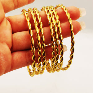 7 Bracelets Rigides Torsades Allongées Luxe