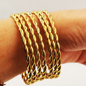 7 Bracelets Rigides Torsades Allongées Luxe