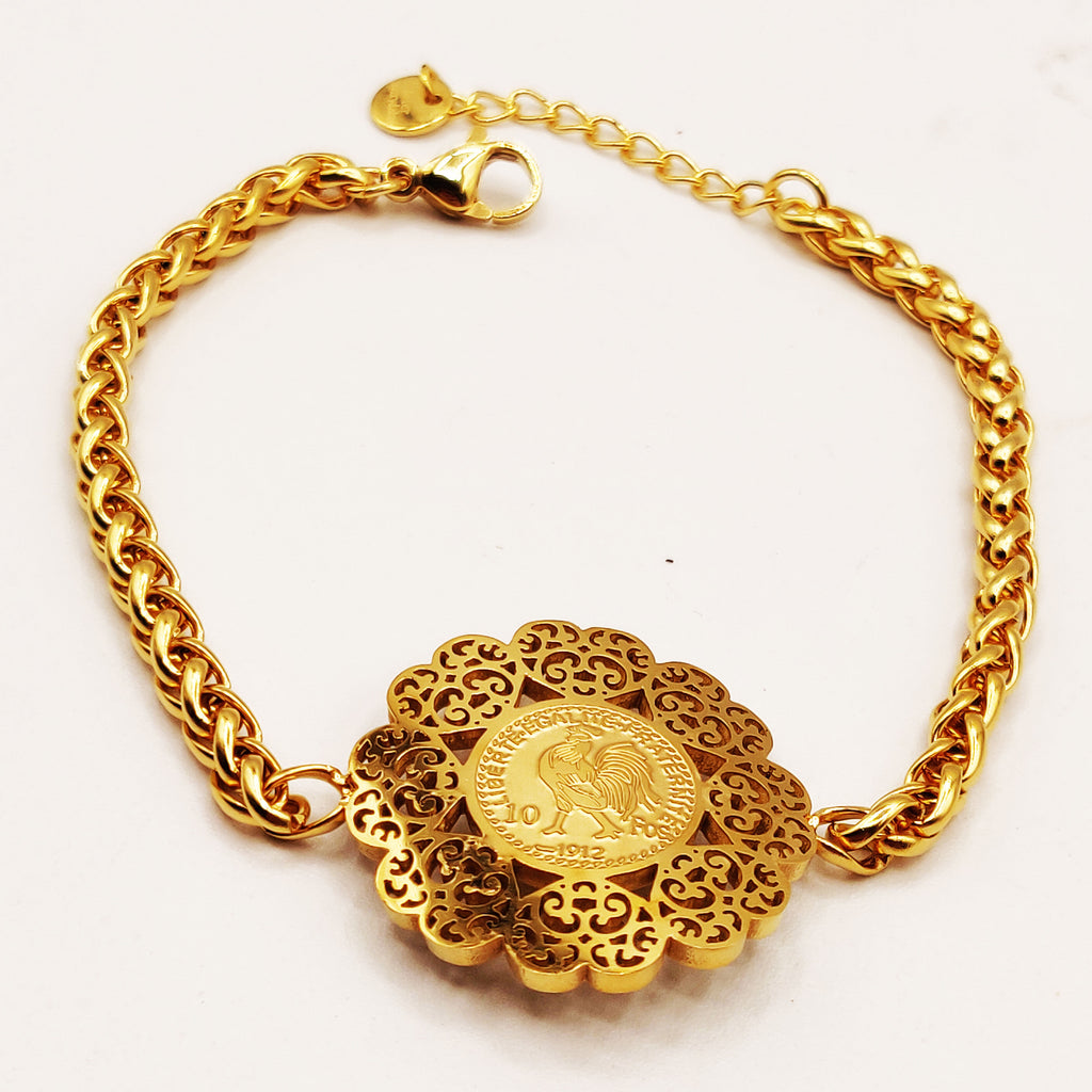 Bracelet Torsade Louise Coq Tour Coeurs Orientaux Luxe