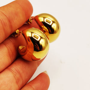 Boucles d'oreilles Croissant de Lune Bombées Luxe
