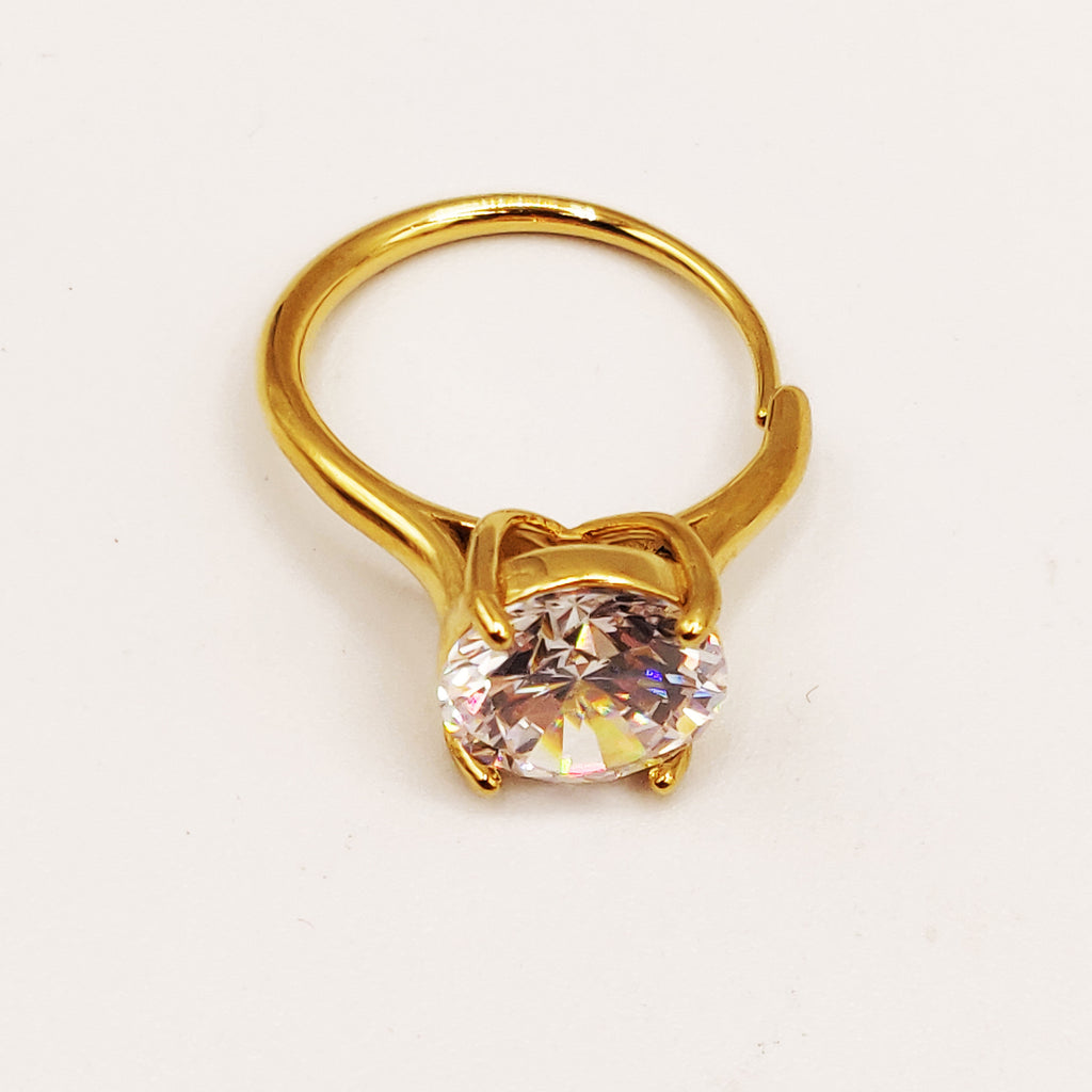 Bague Fiançailles Gros Cristal