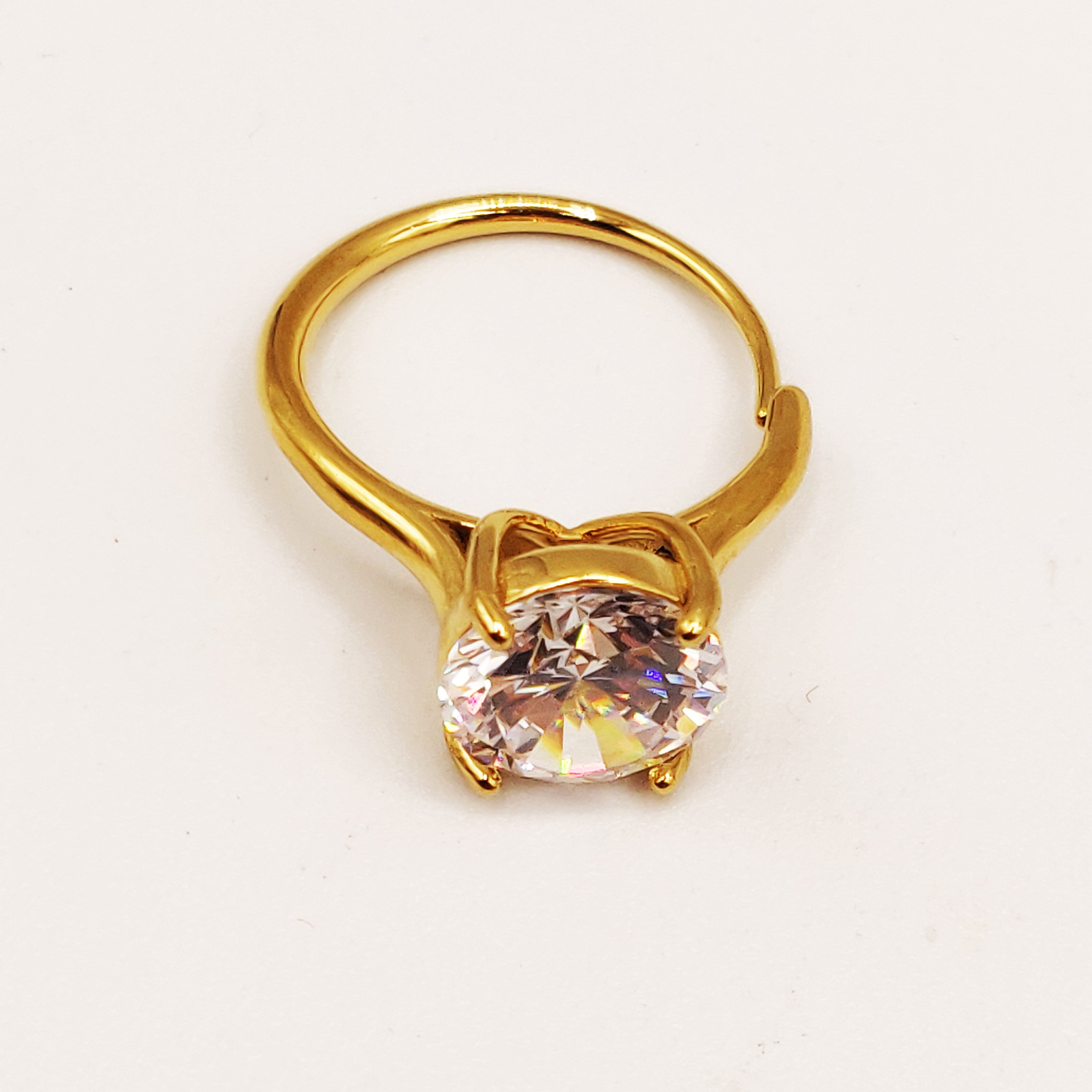 Bague Fiançailles Gros Cristal