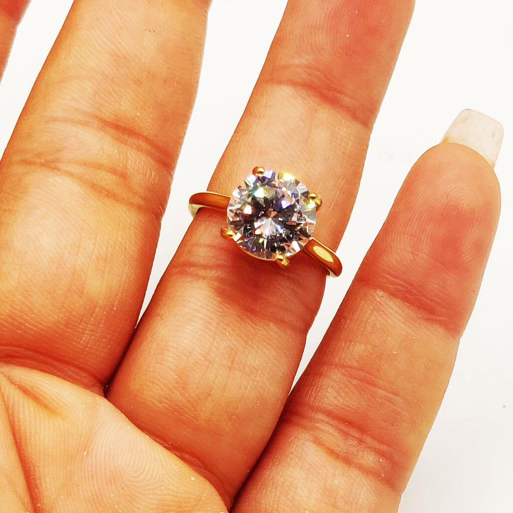 Bague Fiançailles Gros Cristal
