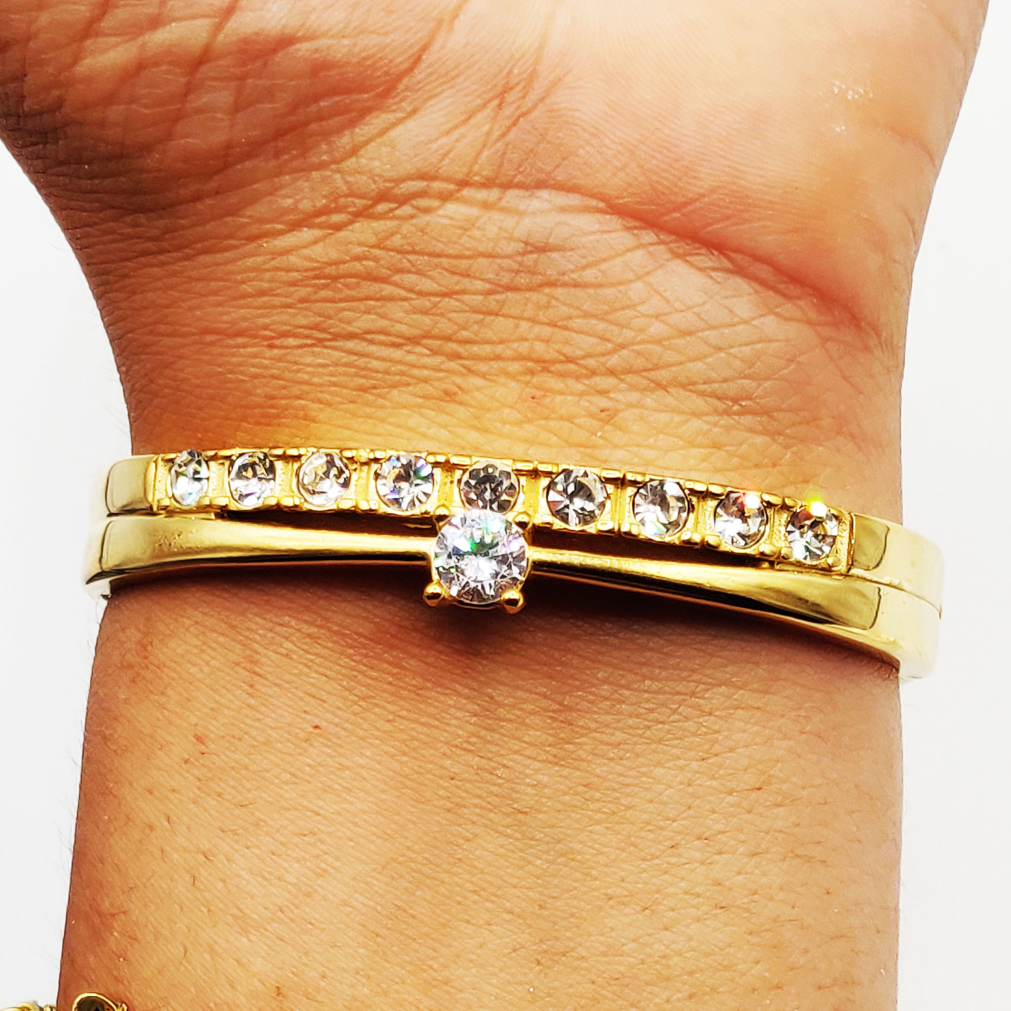 Bracelet Rigide Mariage Cristal Rond et Cristaux