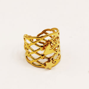 Bague Filet Coeur et Étoile