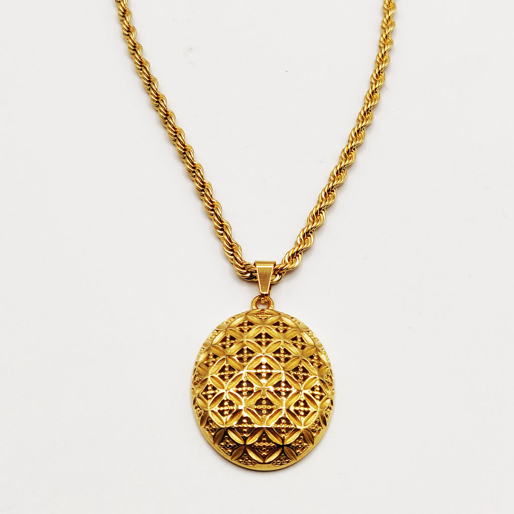 Collier Torsade Pendentif Ovale Oriental Premium Luxe