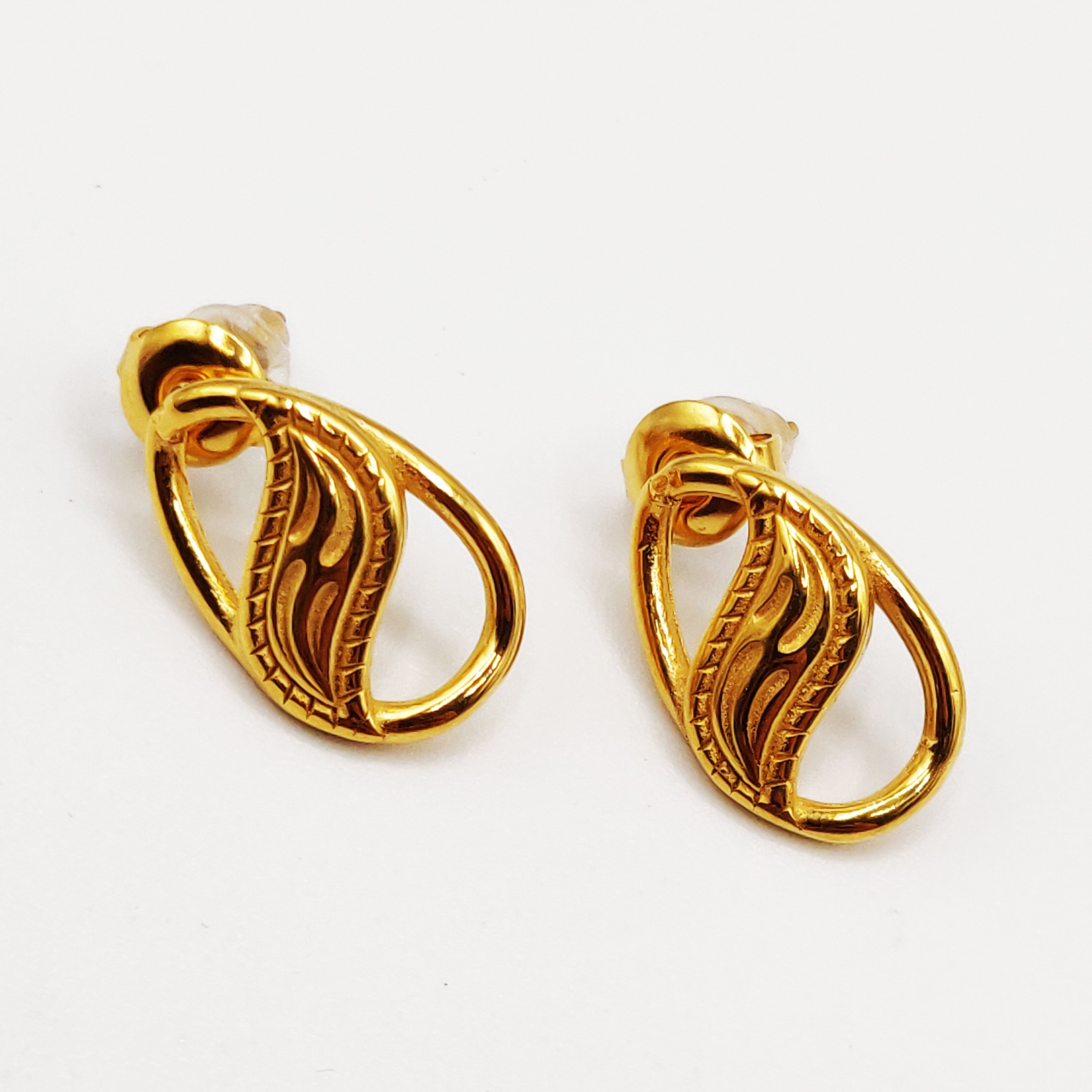 Boucles d'oreilles Tresse Resserrée Pendentifs Ovales Orientaux Luxe