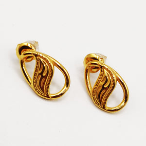 Boucles d'oreilles Tresse Resserrée Pendentifs Ovales Orientaux Luxe