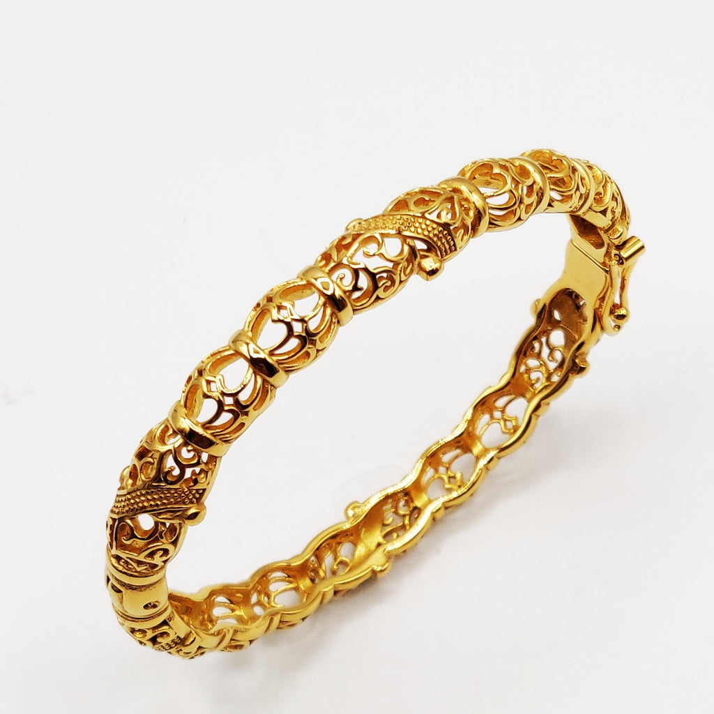 Bracelet Rigide Boules Motifs Orientaux Luxe