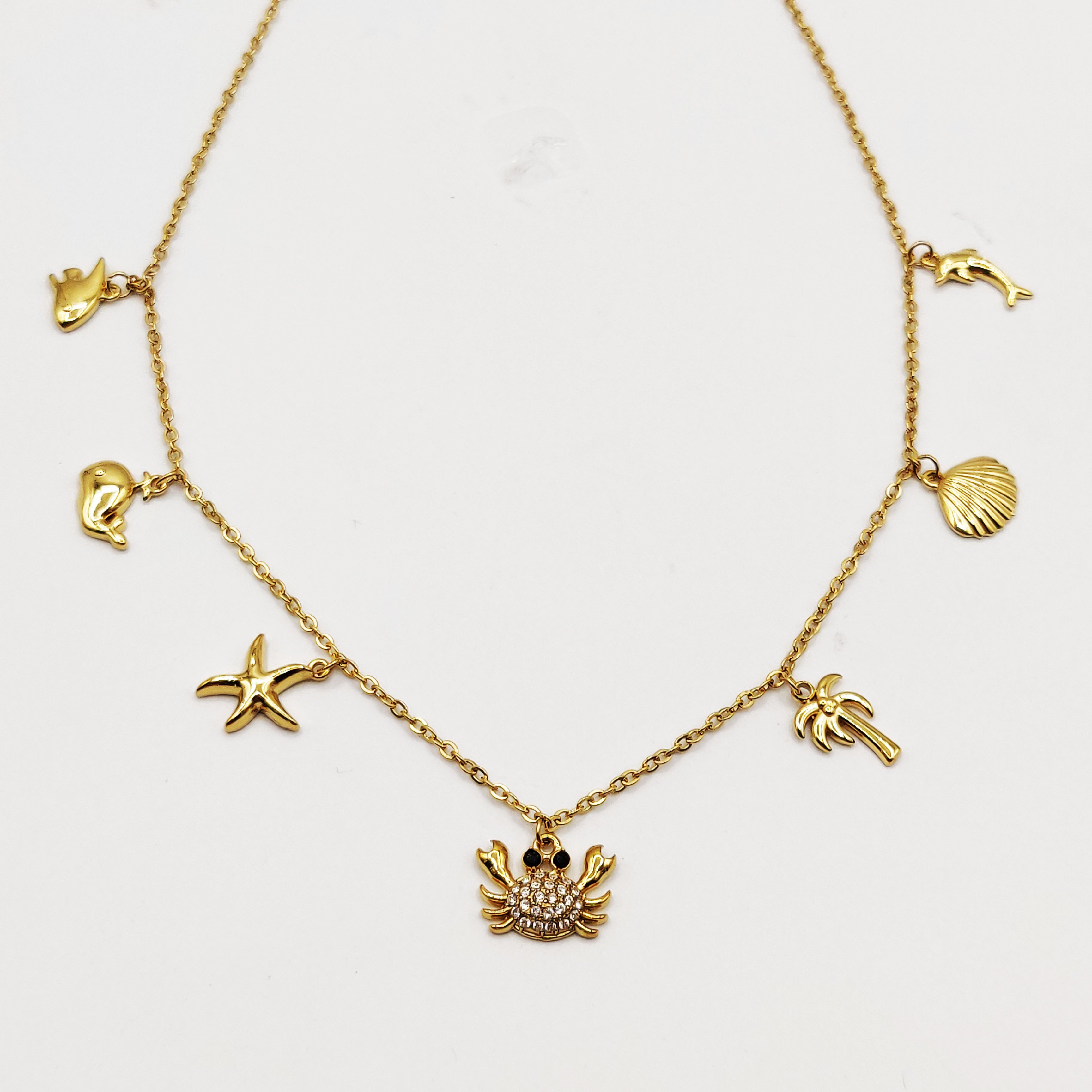 Collier Bibelots Crabe Cristaux Luxe