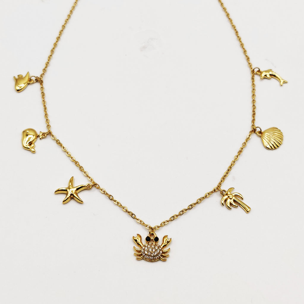 Collier Bibelots Crabe Cristaux Luxe