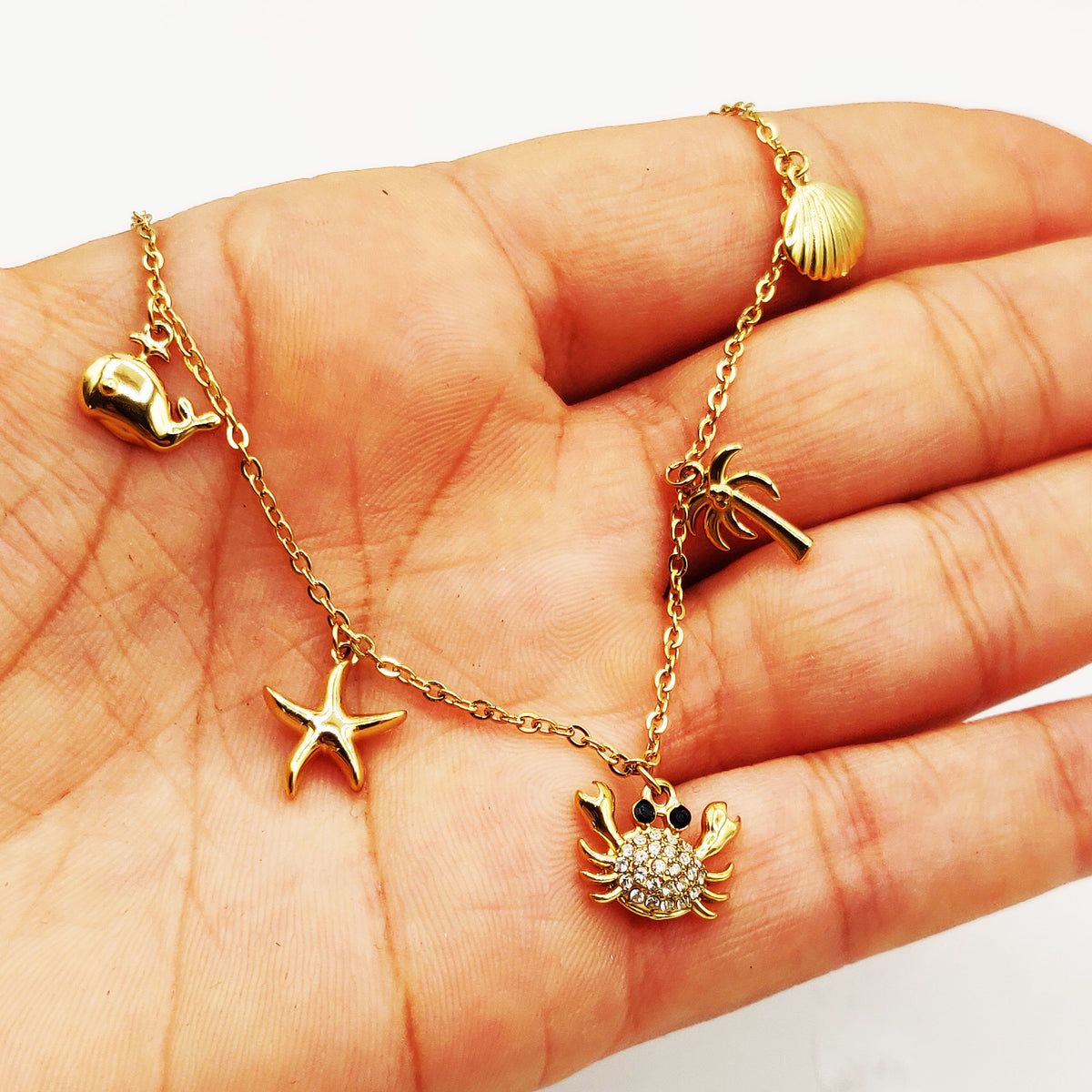 Collier Bibelots Crabe Cristaux Luxe