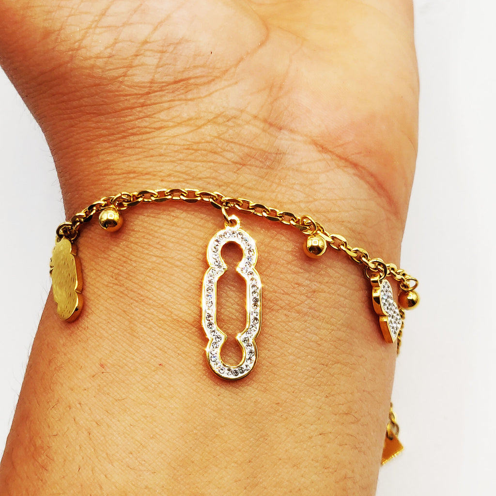 Bracelet Triple Pendentifs Bab El Mansour Luxe