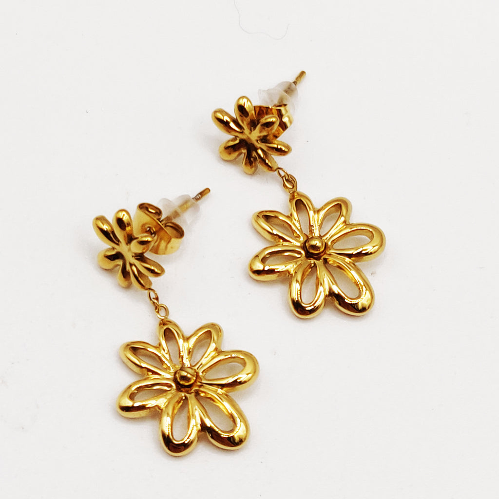 Boucles d'oreilles Multi Fleurs Creuses Luxe