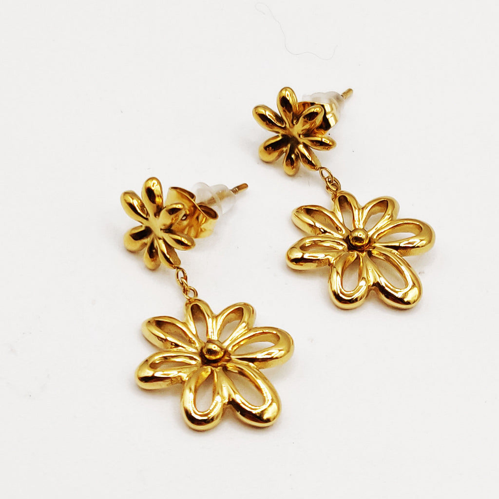 Boucles d'oreilles Multi Fleurs Creuses Luxe