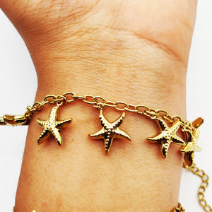 Bracelet Chaîne Bibelots Etoiles de Mer