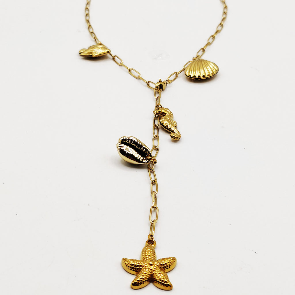 Collier Chaîne Coquillages Descendant