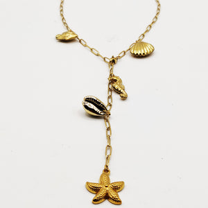 Collier Chaîne Coquillages Descendant