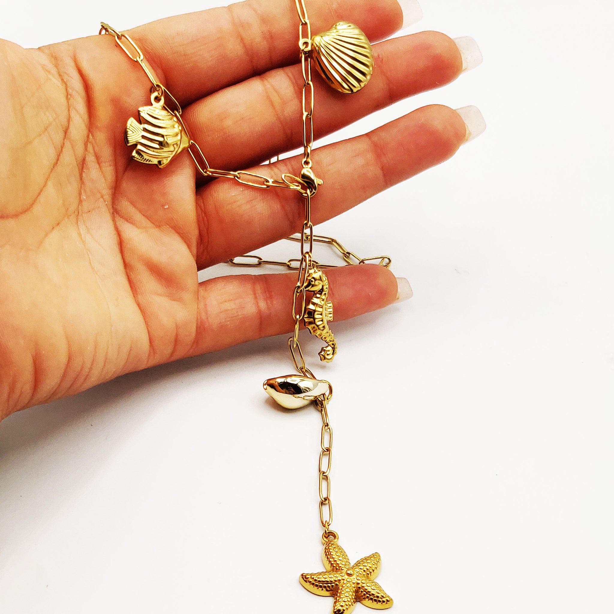 Collier Chaîne Coquillages Descendant