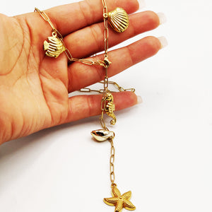Collier Chaîne Coquillages Descendant