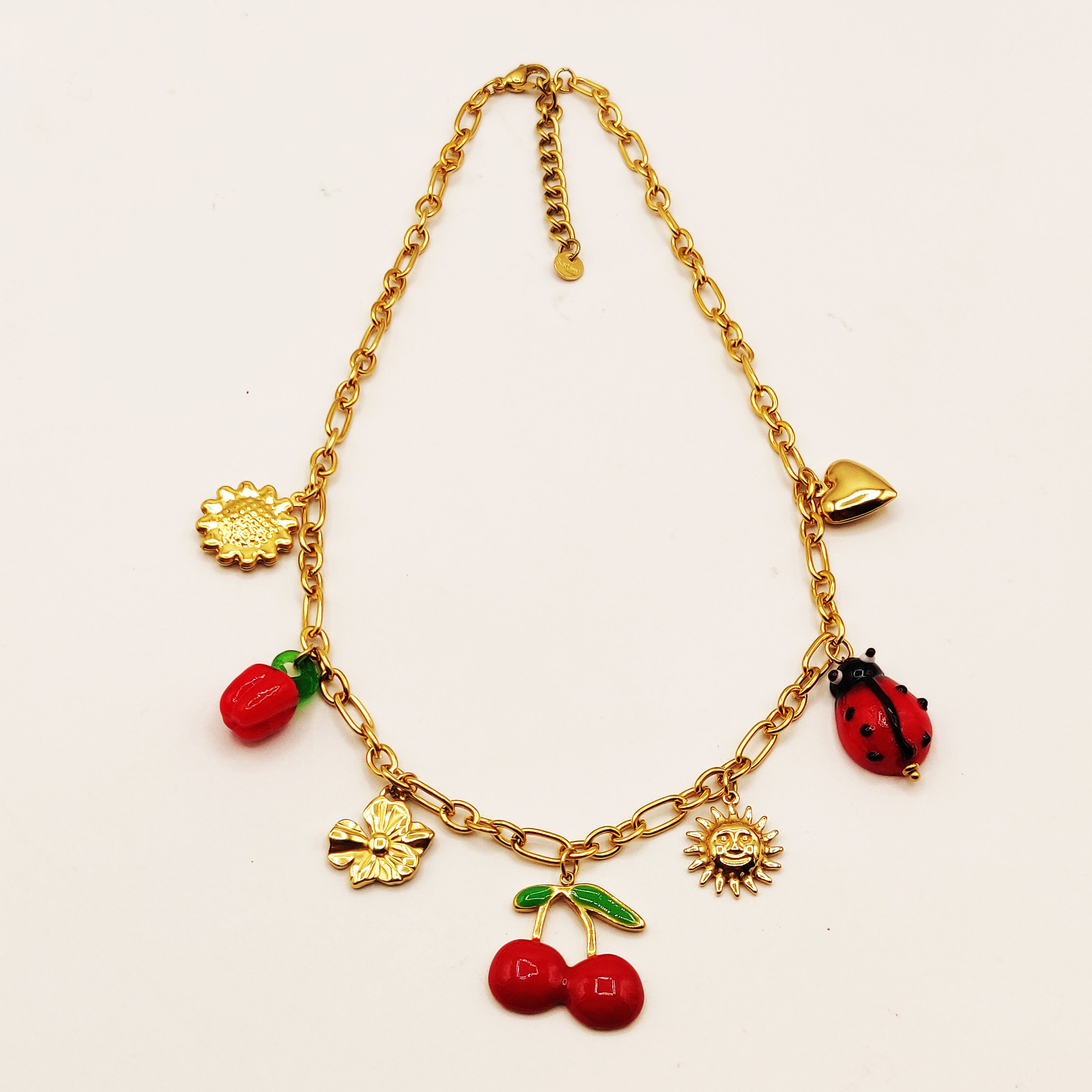 Collier Chaîne Bibelots Cerises et Soleils Luxe