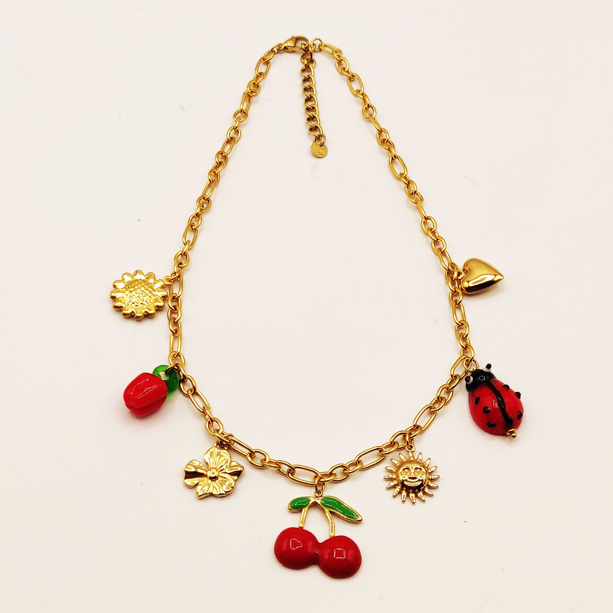 Collier Chaîne Bibelots Cerises et Soleils Luxe