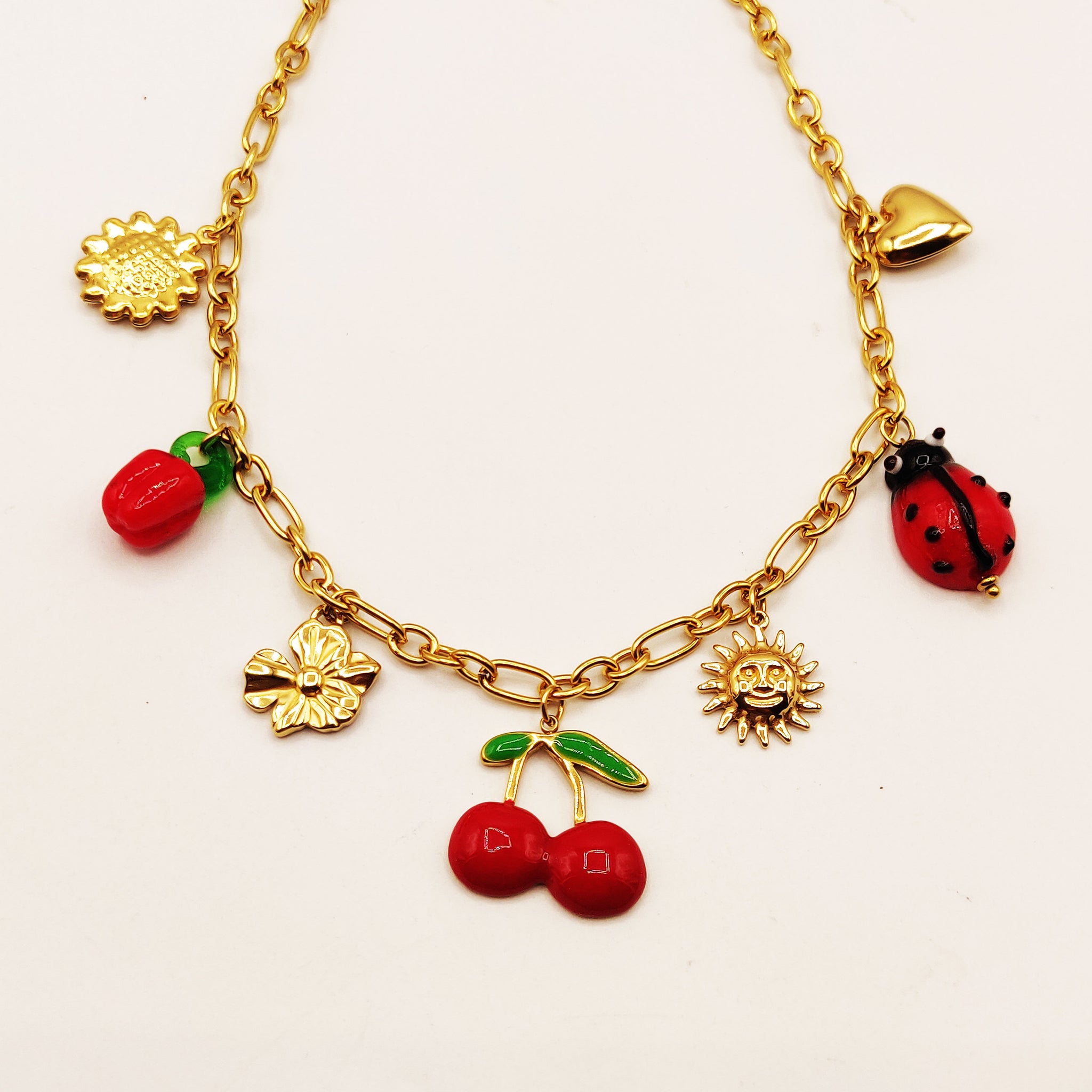 Collier Chaîne Bibelots Cerises et Soleils Luxe