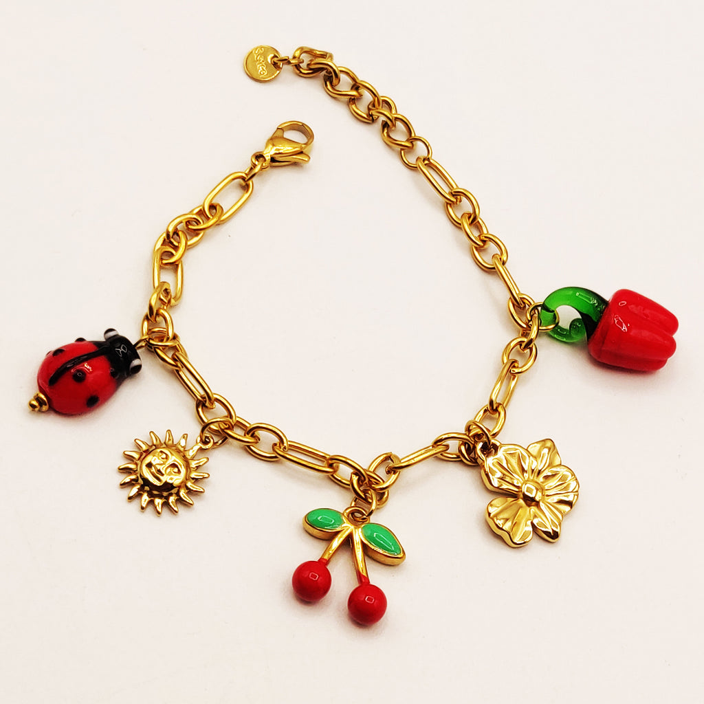Bracelet Chaîne Bibelots Cerises et Soleils Luxe