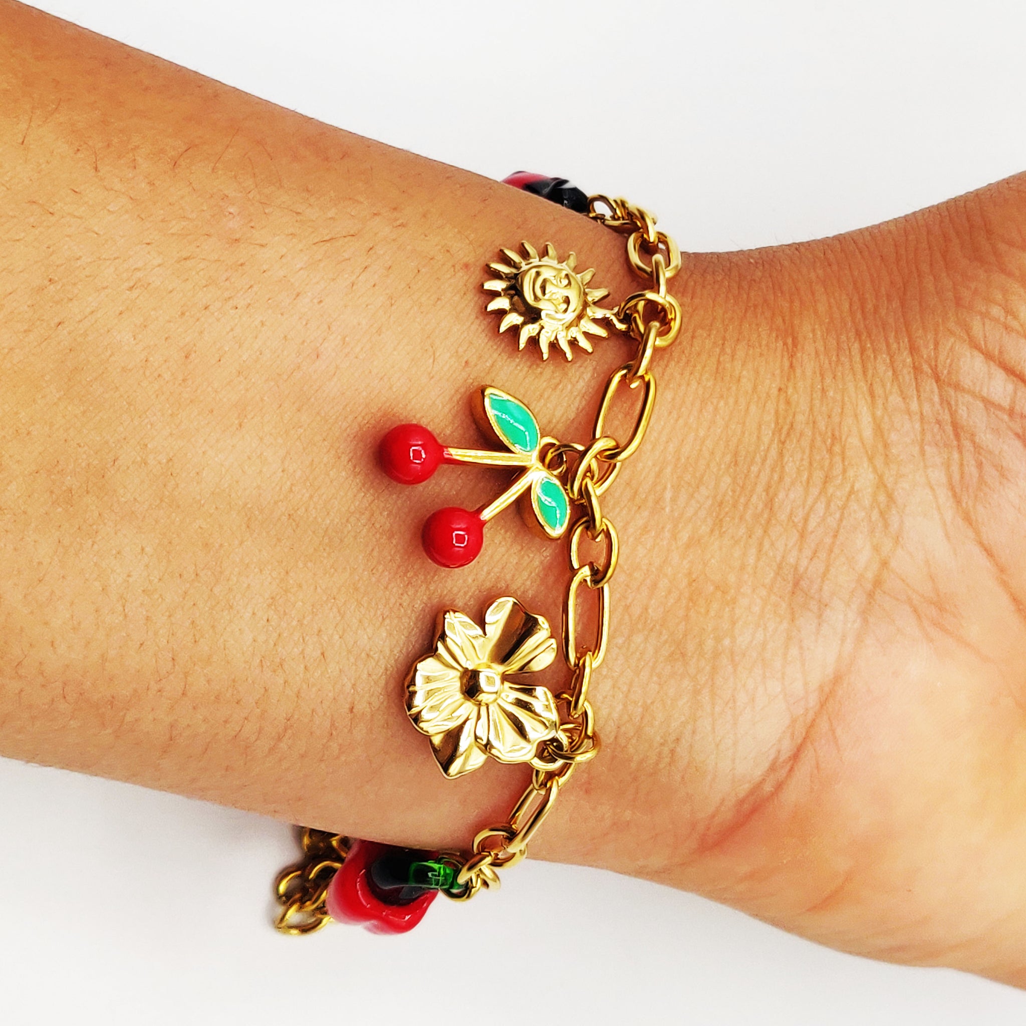 Bracelet Chaîne Bibelots Cerises et Soleils Luxe