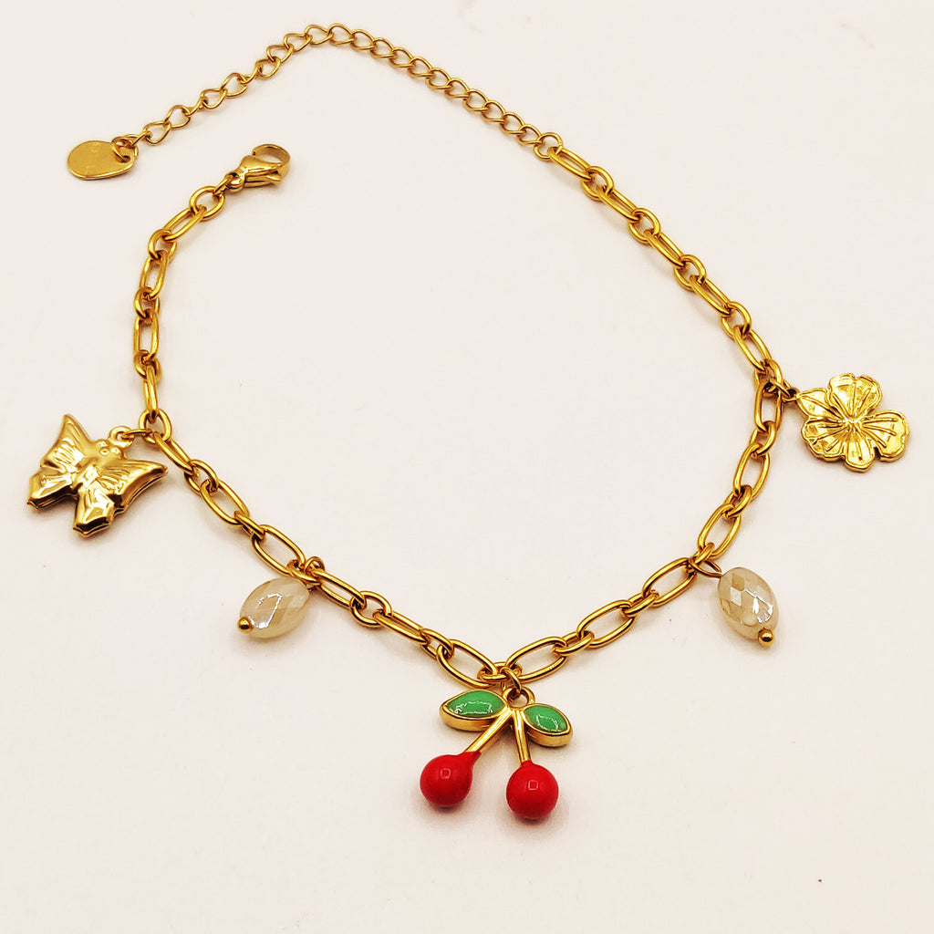 Chaîne de Cheville Chaîne Bibelots Cerises Luxe