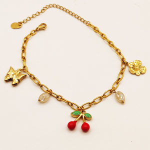 Chaîne de Cheville Chaîne Bibelots Cerises Luxe