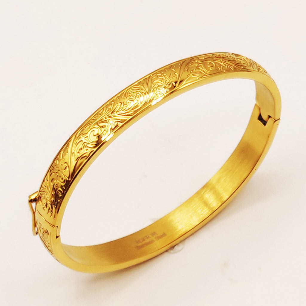 Bracelet Rigide Motifs Orientaux Gravés Luxe