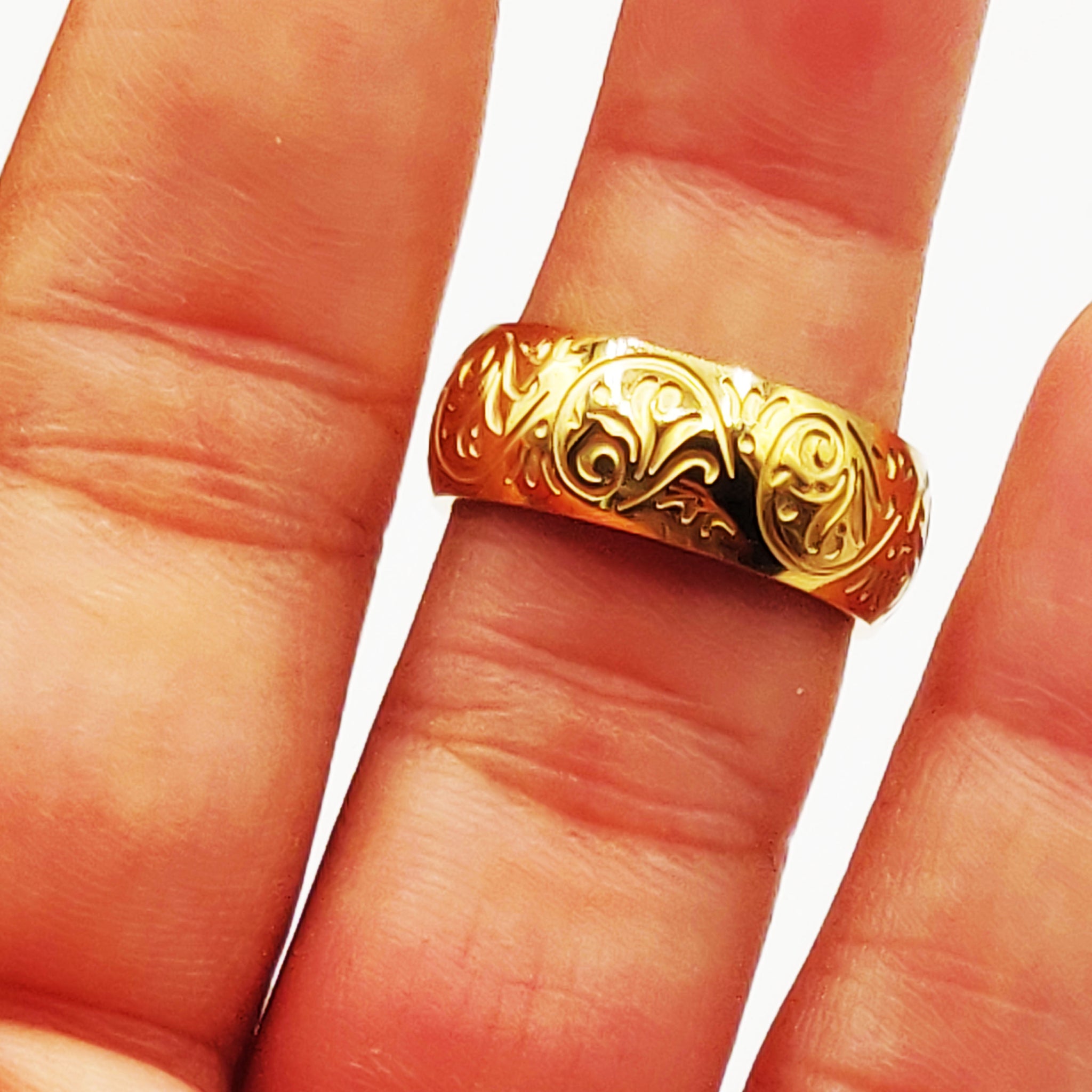 Bague Motifs Orientaux Gravés Luxe