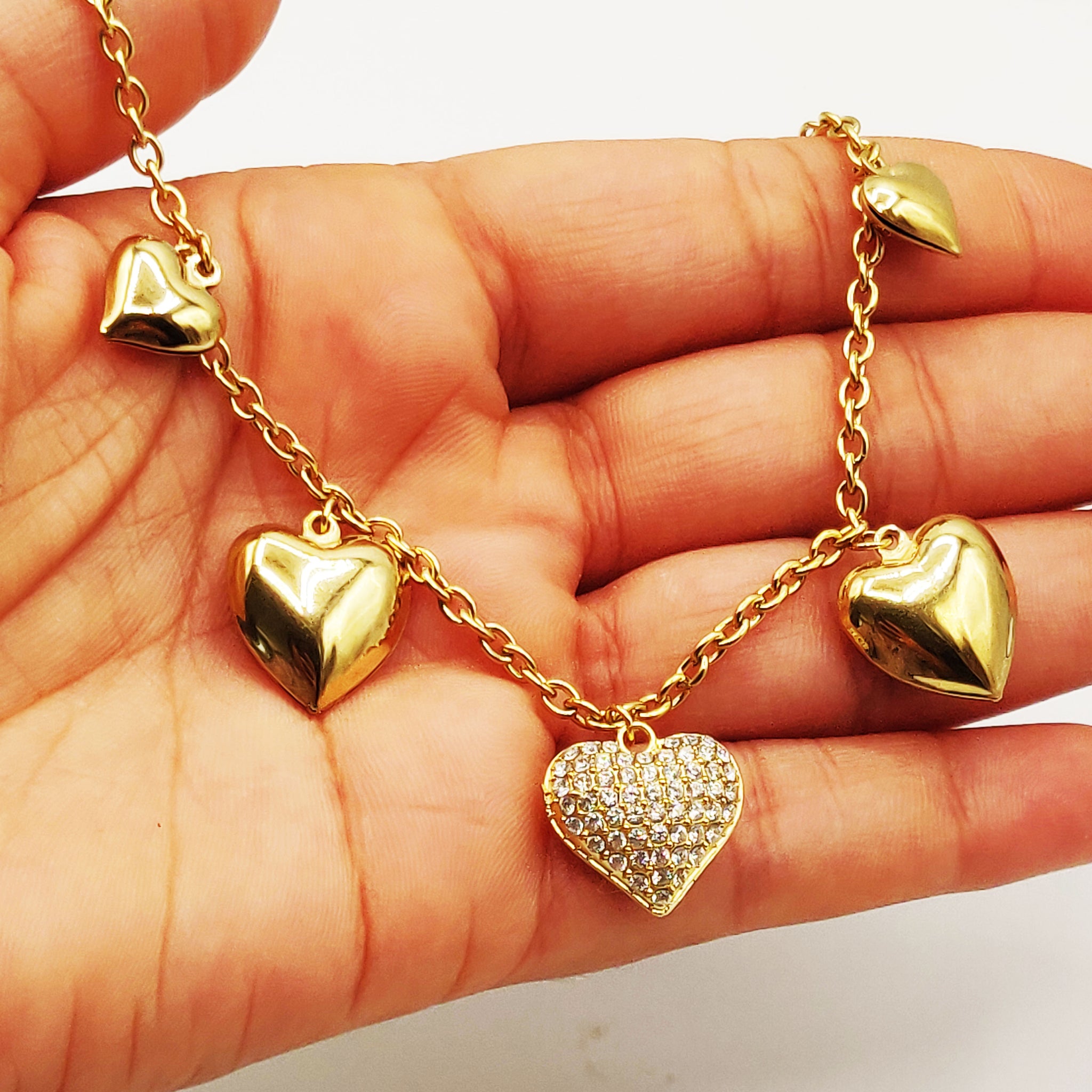 Collier Biblelots Coeurs et Coeur Cristaux Luxe