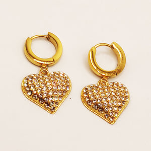 Boucles d'oreilles Coeur Cristaux Luxe