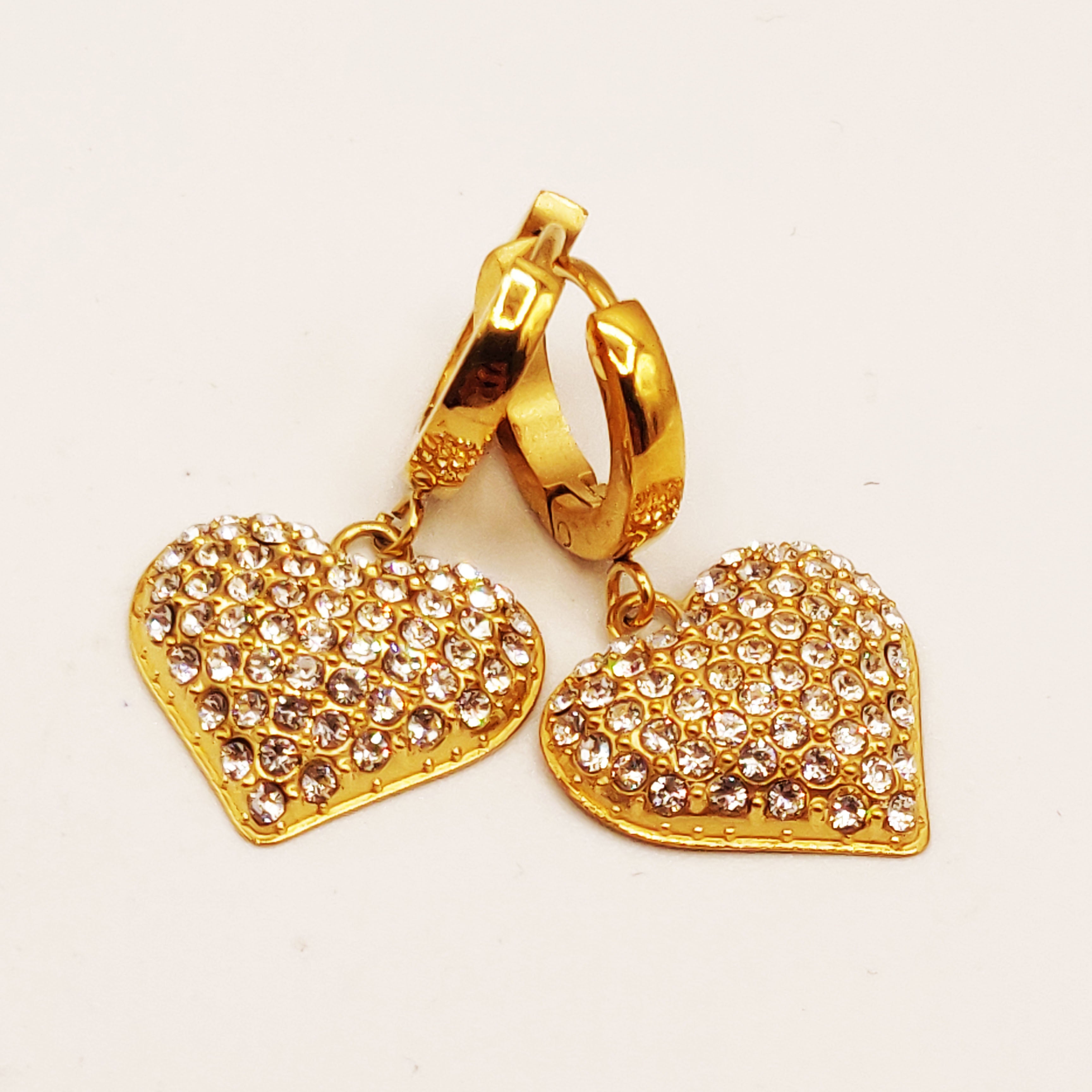 Boucles d'oreilles Coeur Cristaux Luxe