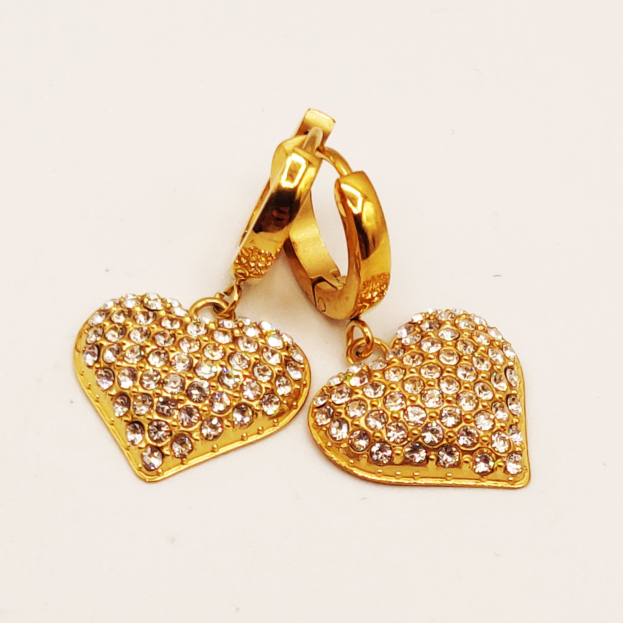 Boucles d'oreilles Coeur Cristaux Luxe