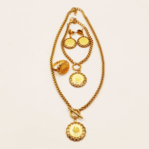 Ensemble Collier, Bracelet, Boucles d'oreilles et Bague Louise Coq Vagues Luxe