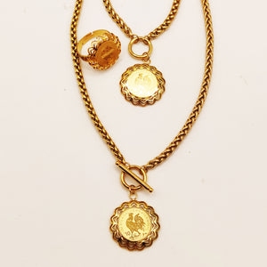 Ensemble Collier, Bracelet, Boucles d'oreilles et Bague Louise Coq Vagues Luxe
