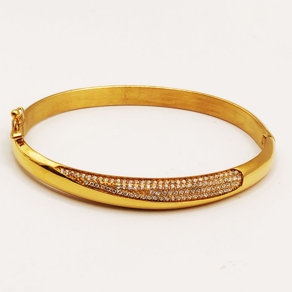 Bracelet Rigide Ligne en Goutte Cristaux Luxe