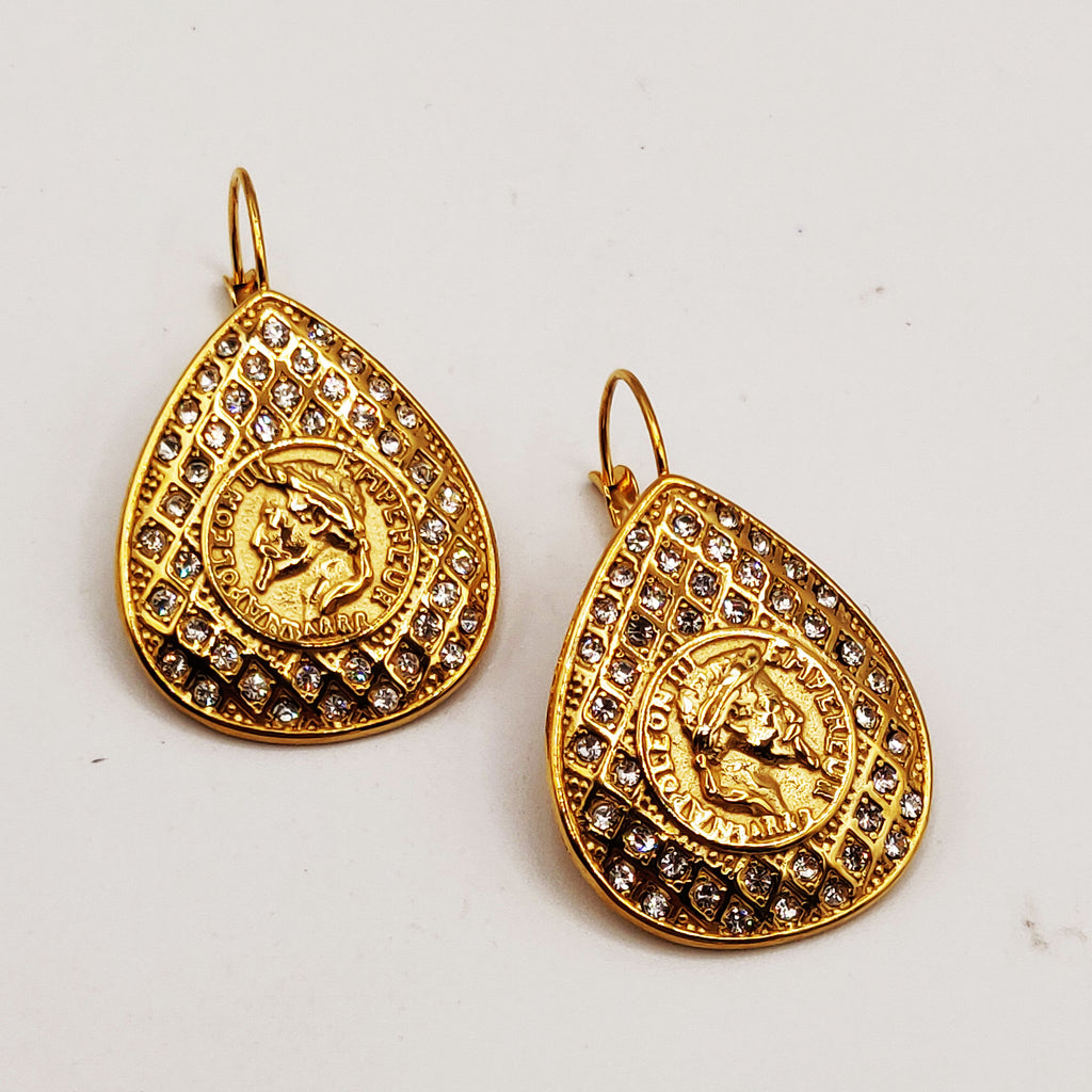Boucles d'oreilles Torsade Goutte Premium Louise Napoléon Luxe